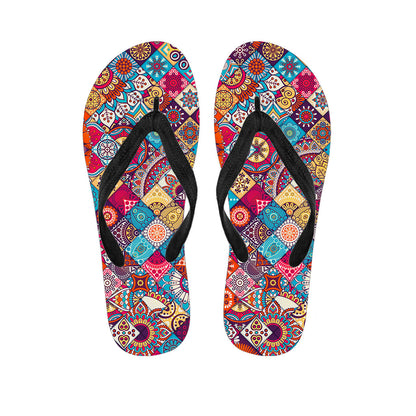 Ethnic Bohemian Mandala Pattern Print Flip Flops