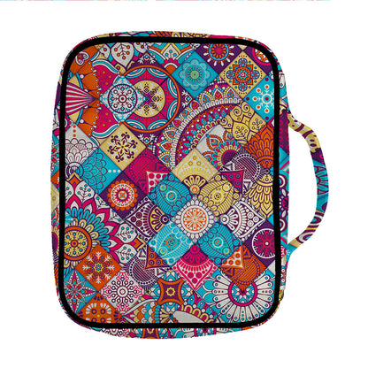 Ethnic Bohemian Mandala Pattern Print Front Pocket Bible Bag