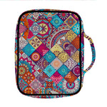 Ethnic Bohemian Mandala Pattern Print Front Pocket Bible Bag