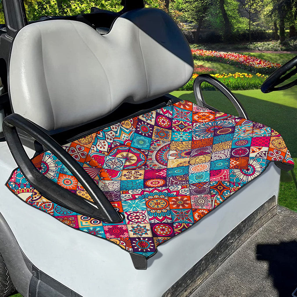 Ethnic Bohemian Mandala Pattern Print Golf Cart Seat Cover