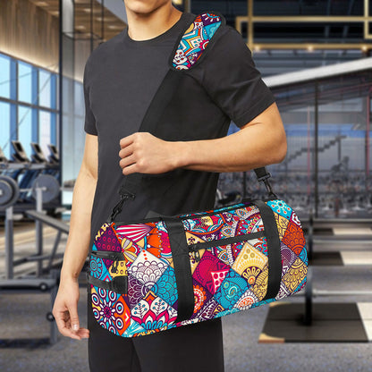 Ethnic Bohemian Mandala Pattern Print Gym Bag