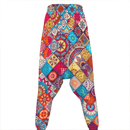 Ethnic Bohemian Mandala Pattern Print Hammer Pants