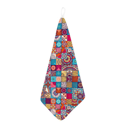 Ethnic Bohemian Mandala Pattern Print Hand Towel