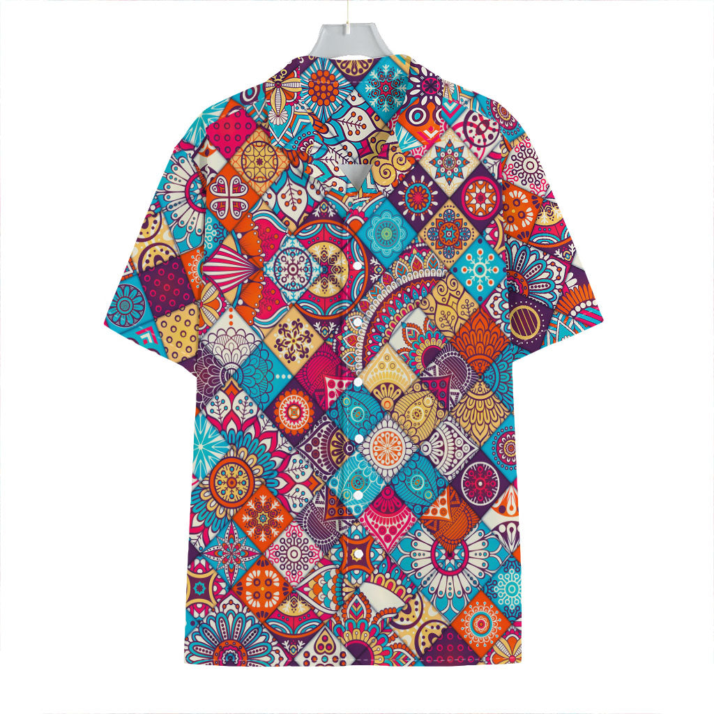 Ethnic Bohemian Mandala Pattern Print Hawaiian Shirt