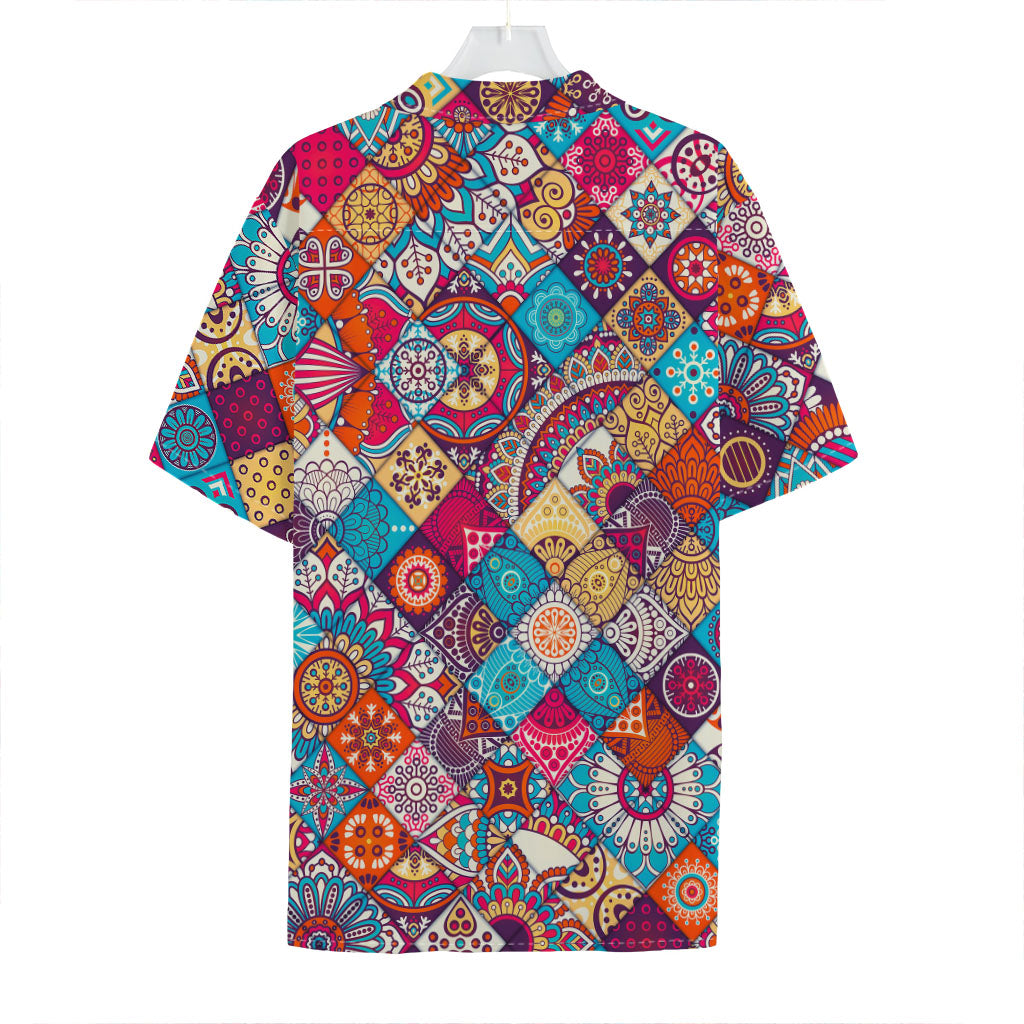 Ethnic Bohemian Mandala Pattern Print Hawaiian Shirt