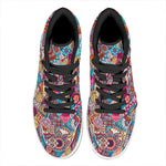 Ethnic Bohemian Mandala Pattern Print High Top Leather Sneakers