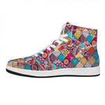Ethnic Bohemian Mandala Pattern Print High Top Leather Sneakers