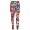Ethnic Bohemian Mandala Pattern Print High-Waisted Pocket Leggings