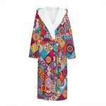 Ethnic Bohemian Mandala Pattern Print Hooded Bathrobe