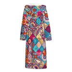 Ethnic Bohemian Mandala Pattern Print Hooded Bathrobe