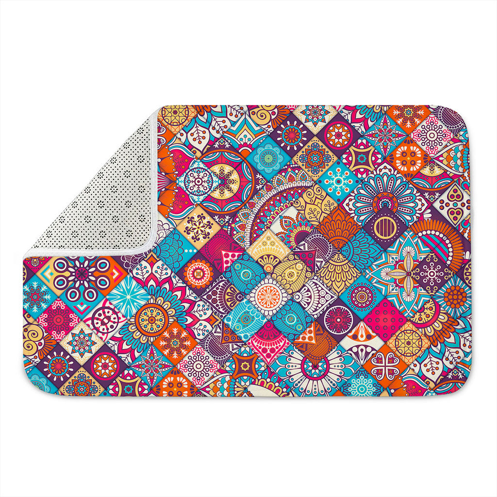 Ethnic Bohemian Mandala Pattern Print Indoor Door Mat