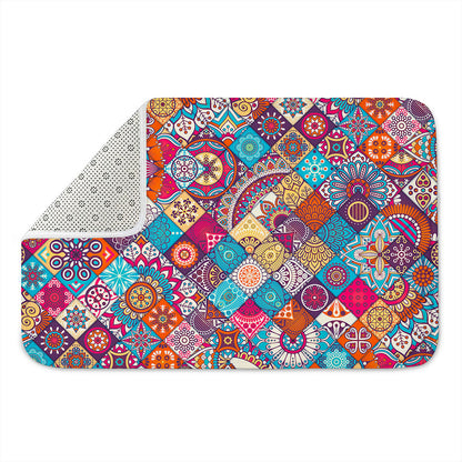 Ethnic Bohemian Mandala Pattern Print Indoor Door Mat