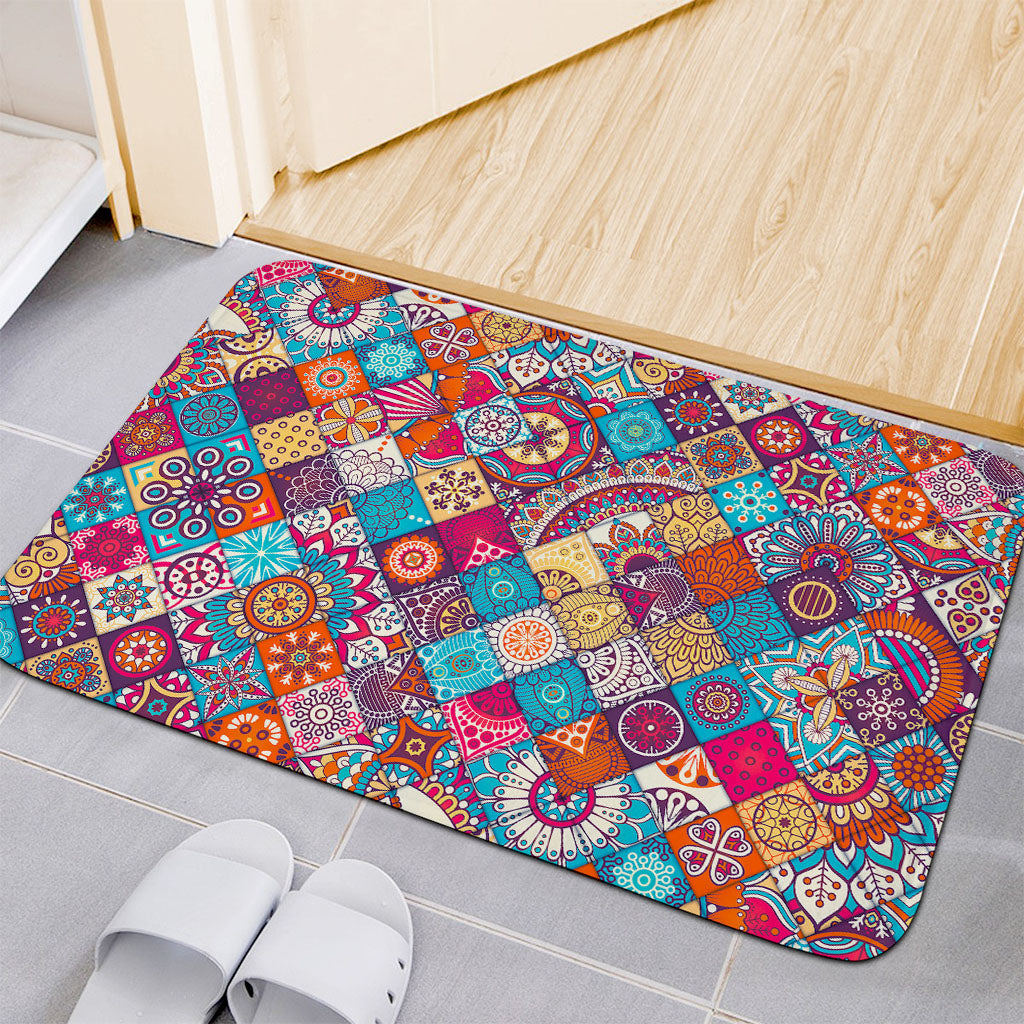 Ethnic Bohemian Mandala Pattern Print Indoor Door Mat