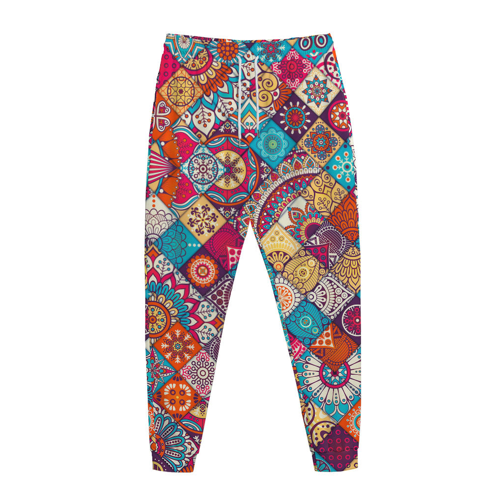 Ethnic Bohemian Mandala Pattern Print Jogger Pants