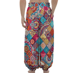 Ethnic Bohemian Mandala Pattern Print Lantern Pants