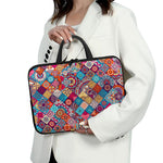 Ethnic Bohemian Mandala Pattern Print Laptop Sleeve With Handle