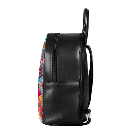 Ethnic Bohemian Mandala Pattern Print Leather Backpack