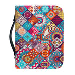 Ethnic Bohemian Mandala Pattern Print Leather Bible Cover