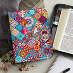 Ethnic Bohemian Mandala Pattern Print Leather Bible Cover
