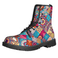 Ethnic Bohemian Mandala Pattern Print Lace-Up Boots
