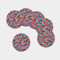 Ethnic Bohemian Mandala Pattern Print Leather Coaster Set