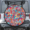 Ethnic Bohemian Mandala Pattern Print Leather Spare Tire Cover