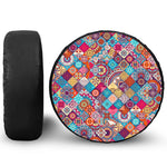 Ethnic Bohemian Mandala Pattern Print Leather Spare Tire Cover