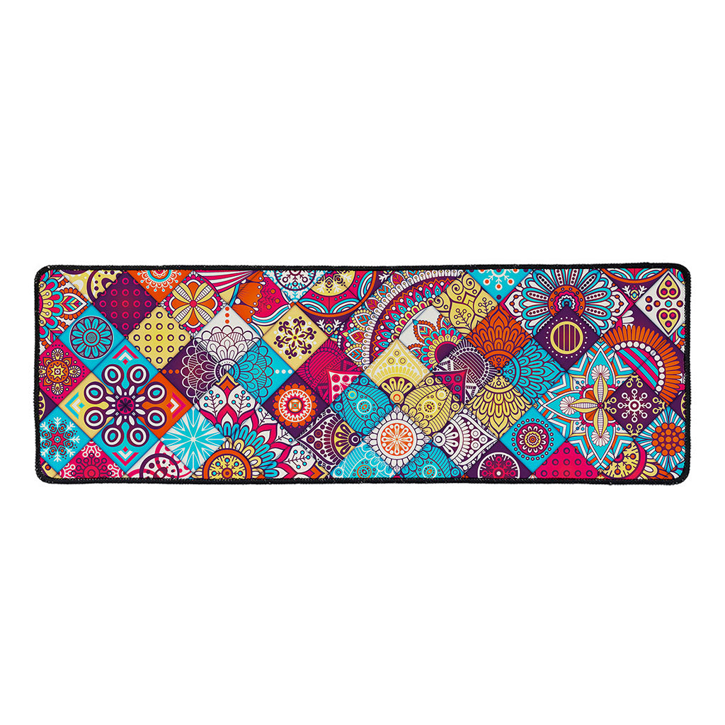Ethnic Bohemian Mandala Pattern Print Long Kitchen Mat