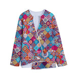 Ethnic Bohemian Mandala Pattern Print Long Sleeve Short Coat