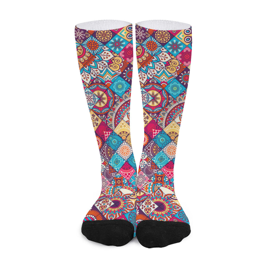 Ethnic Bohemian Mandala Pattern Print Long Socks