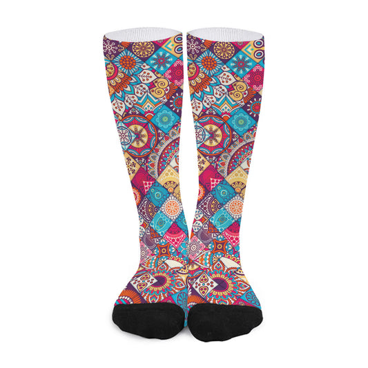 Ethnic Bohemian Mandala Pattern Print Long Socks