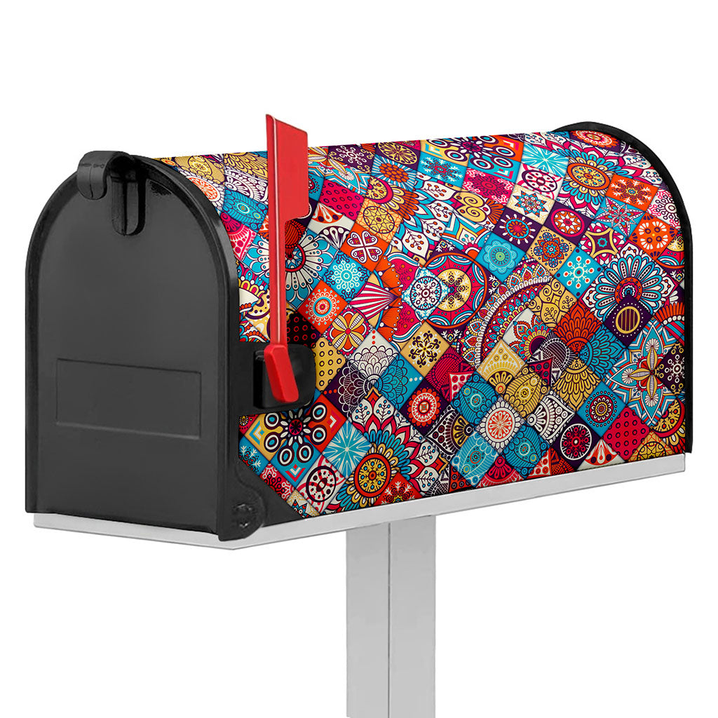 Ethnic Bohemian Mandala Pattern Print Mailbox Cover