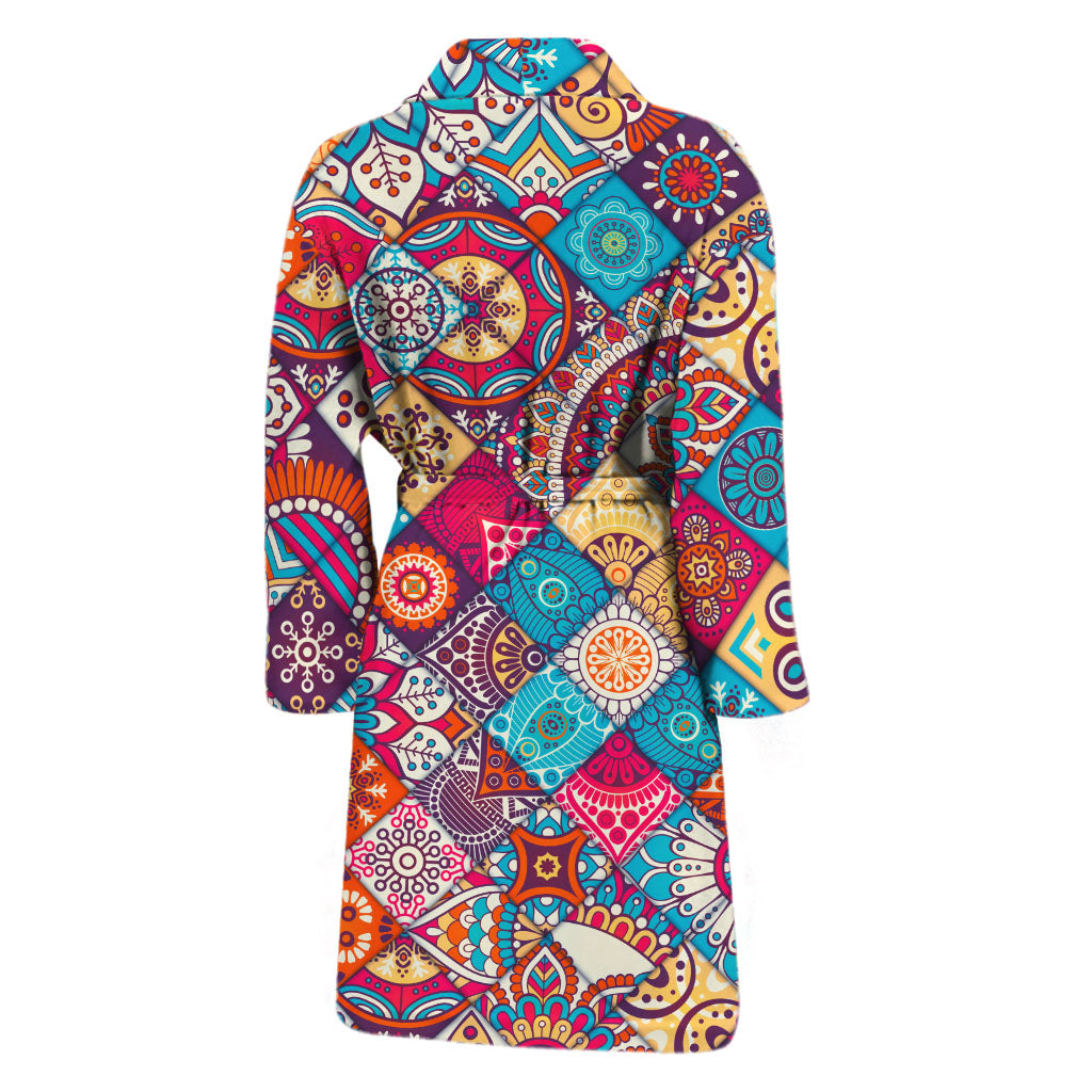 Ethnic Bohemian Mandala Pattern Print Men's Bathrobe