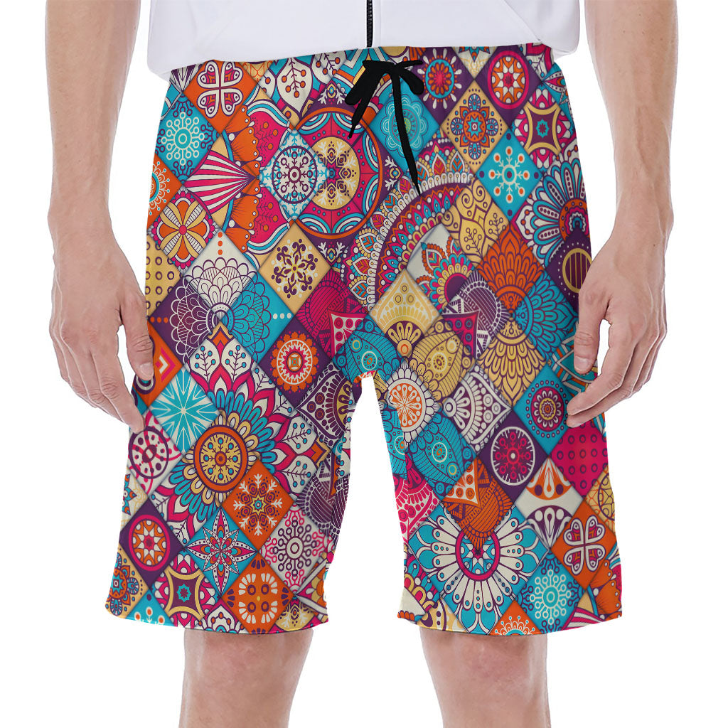 Ethnic Bohemian Mandala Pattern Print Men's Beach Shorts