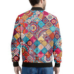 Ethnic Bohemian Mandala Pattern Print Men's Bomber Jacket