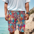 Ethnic Bohemian Mandala Pattern Print Men's Cargo Shorts