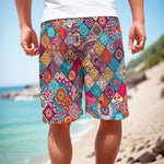 Ethnic Bohemian Mandala Pattern Print Men's Cargo Shorts