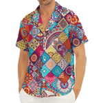 Ethnic Bohemian Mandala Pattern Print Men's Deep V-Neck Shirt