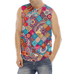 Ethnic Bohemian Mandala Pattern Print Men's Fitness Tank Top