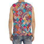 Ethnic Bohemian Mandala Pattern Print Men's Fitness Tank Top