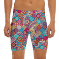 Ethnic Bohemian Mandala Pattern Print Men's Long Boxer Briefs
