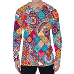 Ethnic Bohemian Mandala Pattern Print Men's Long Sleeve T-Shirt