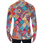 Ethnic Bohemian Mandala Pattern Print Men's Long Sleeve T-Shirt