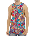 Ethnic Bohemian Mandala Pattern Print Men's Muscle Tank Top