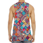 Ethnic Bohemian Mandala Pattern Print Men's Muscle Tank Top