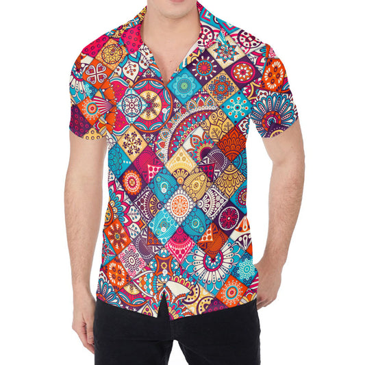 Ethnic Bohemian Mandala Pattern Print Men's Shirt