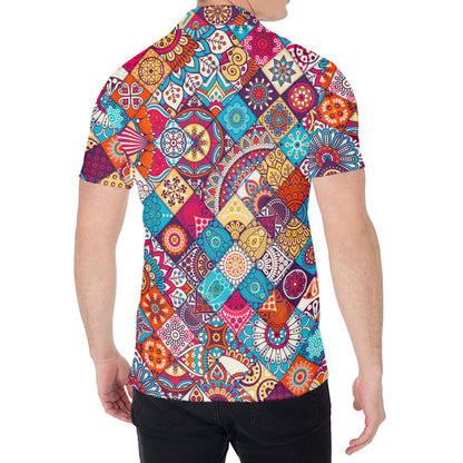 Ethnic Bohemian Mandala Pattern Print Men's Shirt