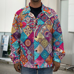 Ethnic Bohemian Mandala Pattern Print Men's Shirt Jacket