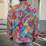 Ethnic Bohemian Mandala Pattern Print Men's Shirt Jacket