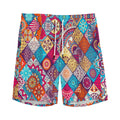 Ethnic Bohemian Mandala Pattern Print Men's Athletic Shorts